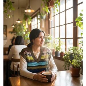 BAUM UND PFERDGARTEN Coletta Striped Crochet Sweater Vest